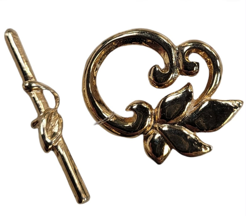 Gold Fill- 2 cm Leaf Toggle Clasp