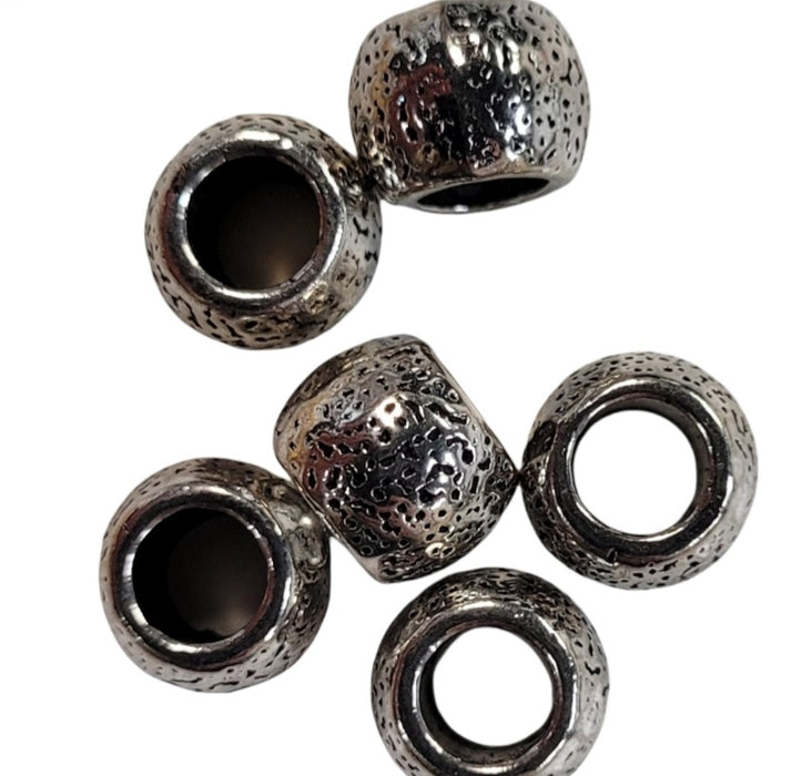 Speckled Pewter Round Bead