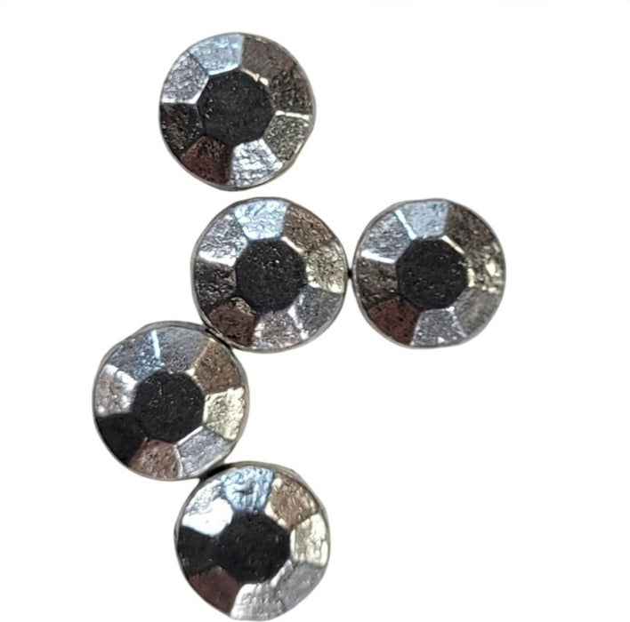 Round Faceted Pewter Bead