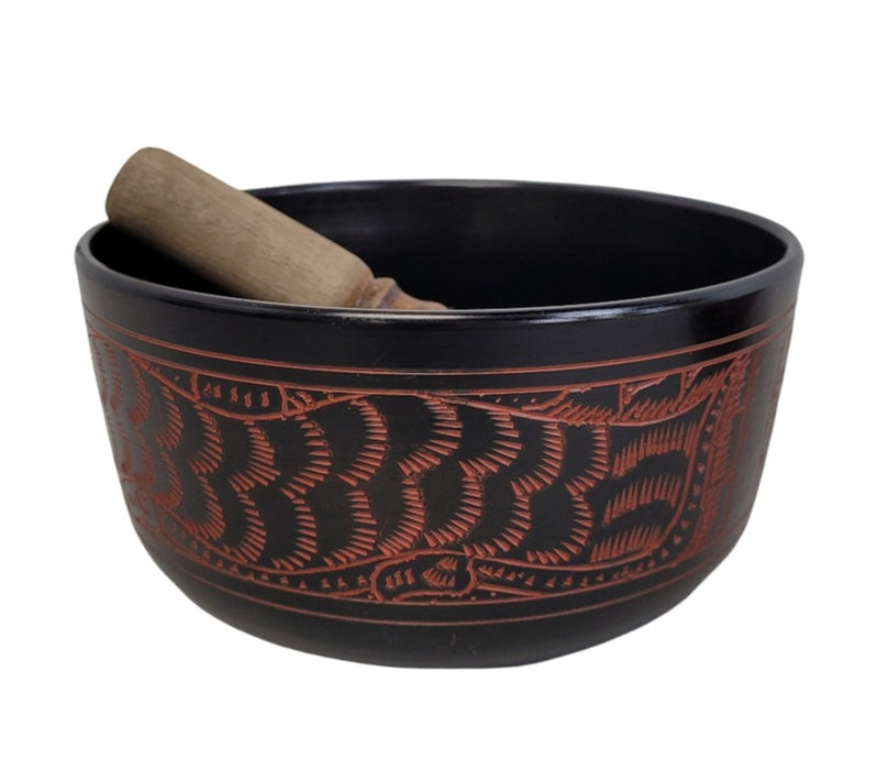 Medicine Buddah Singing Bowl RED 7"