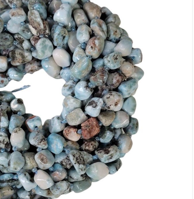 Larimar Pebble Beads 16" Strand