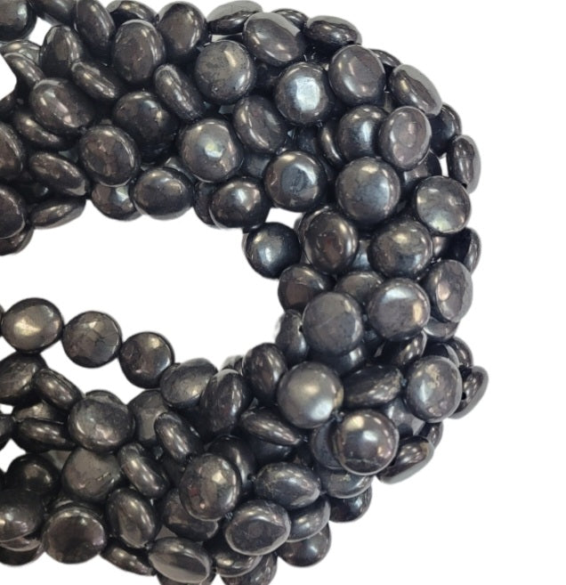 Shungite Coin Beads 12mm
