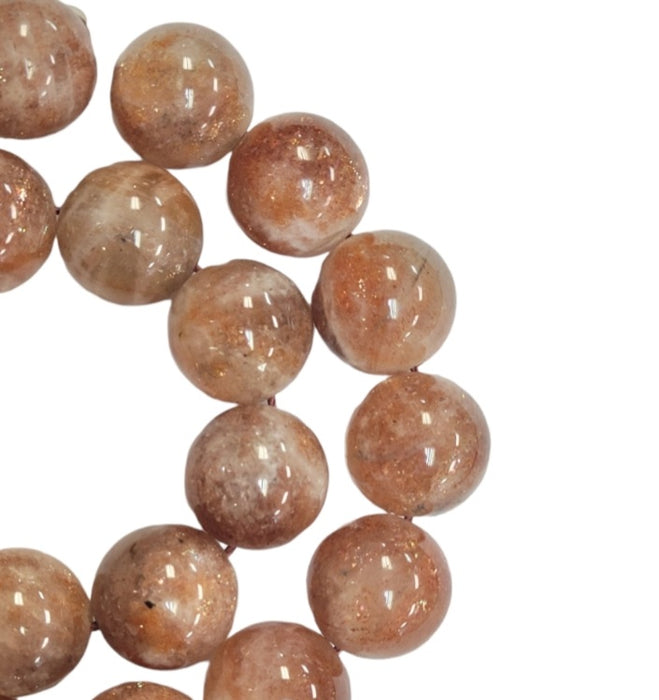 12mm Confetti Sunstone Gemstone Bead Strand