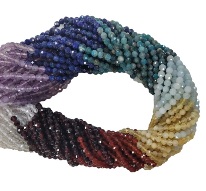4mm Microfaceted Chakra Strand