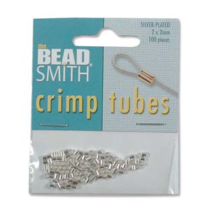 2x2mm Crimp Tubes 100pc Silver Plated