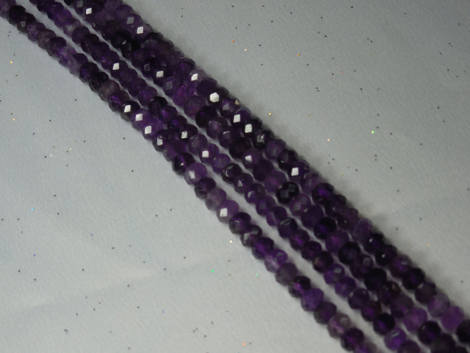 3x5mm Amethyst Faceted Rondelle