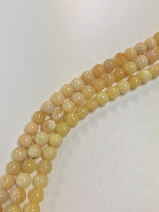 6mm Yellow Opal Bead Strands