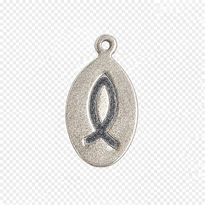 Sterling Silver Charm, Jesus Fish Flat