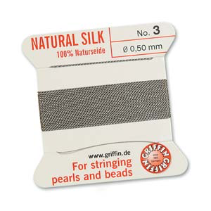 Griffin Silk Size No.3 Grey 2 Meters with Needle