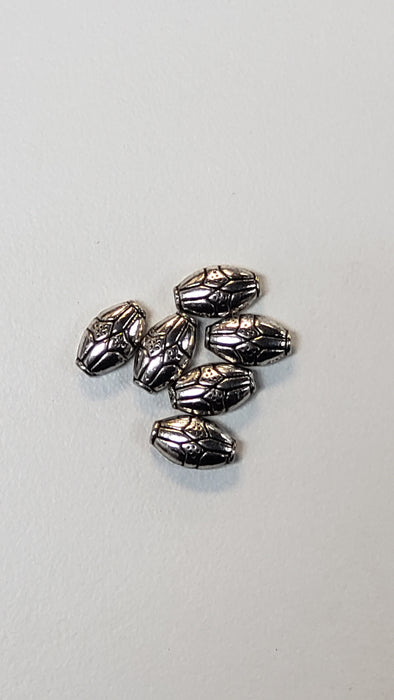 Pewter Flattened Oval Beads 10x5mm