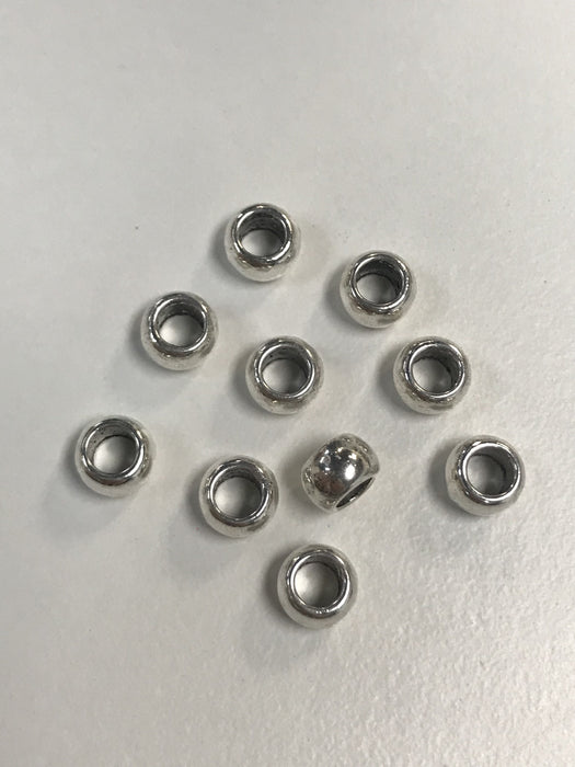Pewter Rondelle Large Hole Beads 4x6mm