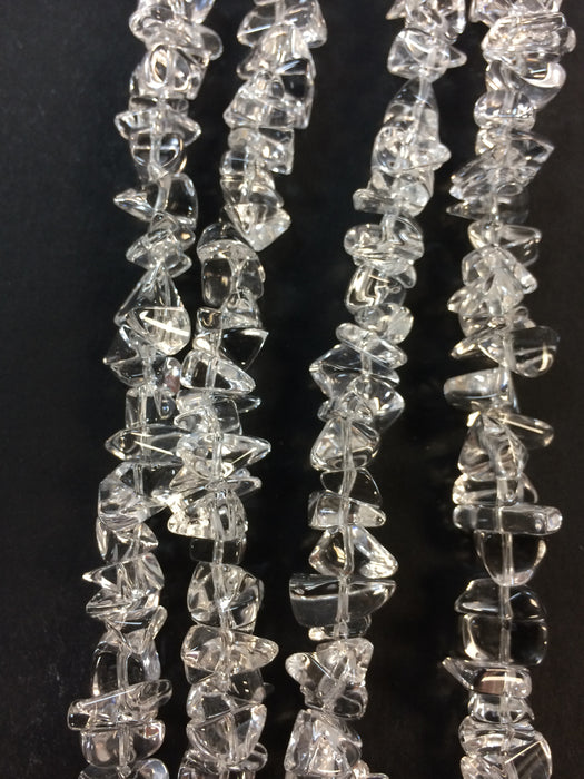 Crystal Quartz Chips with Polished Holes Medium Chips