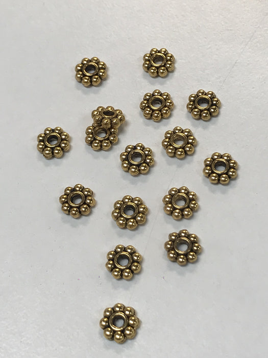 Pewter Gold Daisy Spacer 2x6mm