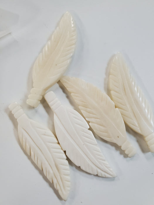 Carved Feather - bone