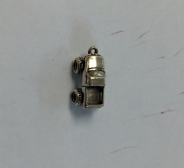 Sterling Silver Charm, Pick Up Truck 3D