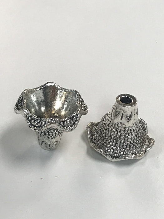 Pewter Fluted Cone Ends 1 Pair