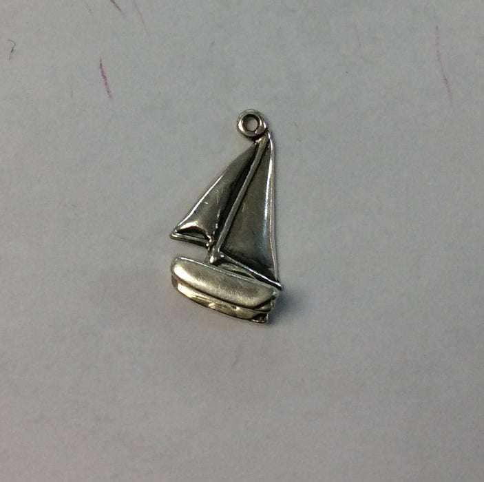 Sterling Silver Charm, Sailboat 3D