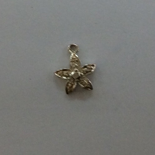 Sterling Silver Charm, Pavee Flower