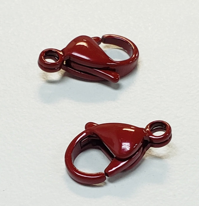 Balloon Lobster Clasp 2pc Red 15x9mm