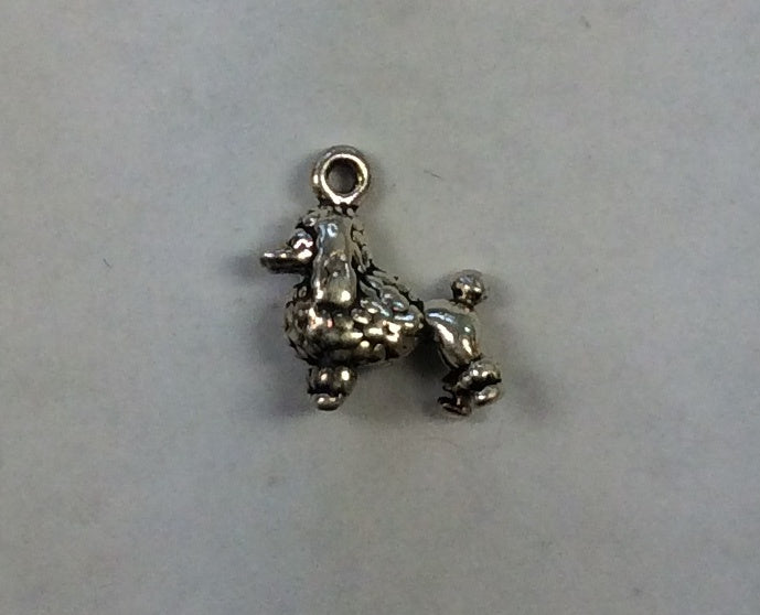 Sterling Silver Charm, Poodle Dog 3D