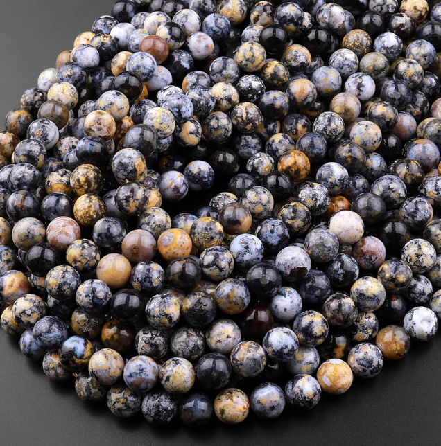 6mm Dendritic Opal Round Gemstone Bead Strand