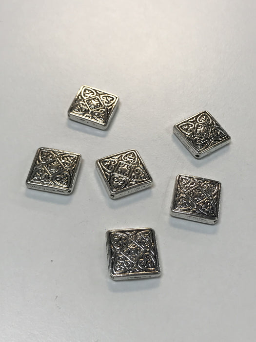 Pewter Diamond Beads with Celtic Designs