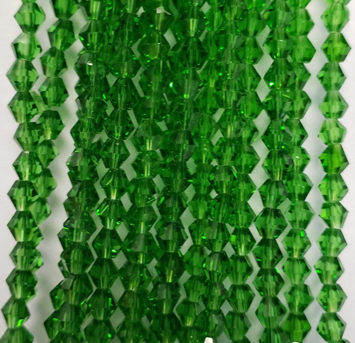 3MM BICONE CRYSTAL STRAND 18.5" - DIOPSIDE GREEN