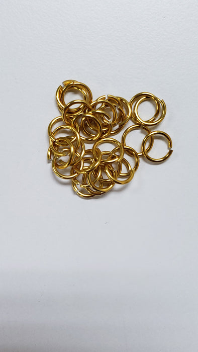 Jump Rings Gold Aluminum 100pcs 18swg 3/16" (5.0mm)ID 4.2AR