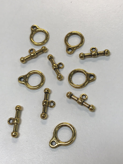 Pewter Toggle Clasps Goldtone 11mm
