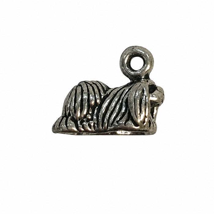 Sterling Silver Charm, Shitzu Dog 3D