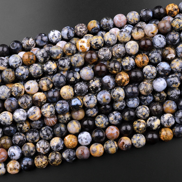 6mm Dendritic Opal Round Gemstone Bead Strand