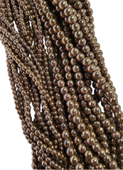 Bronze electroplated hematite beads