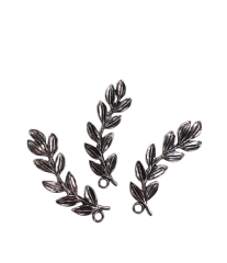Large pewter leaf charms