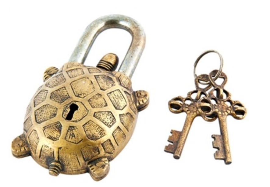 Turtle Tibetan Antique Brass Lock