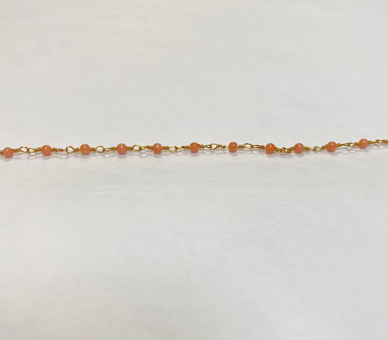 PEACH CORAL GOLD FILLED CHAIN